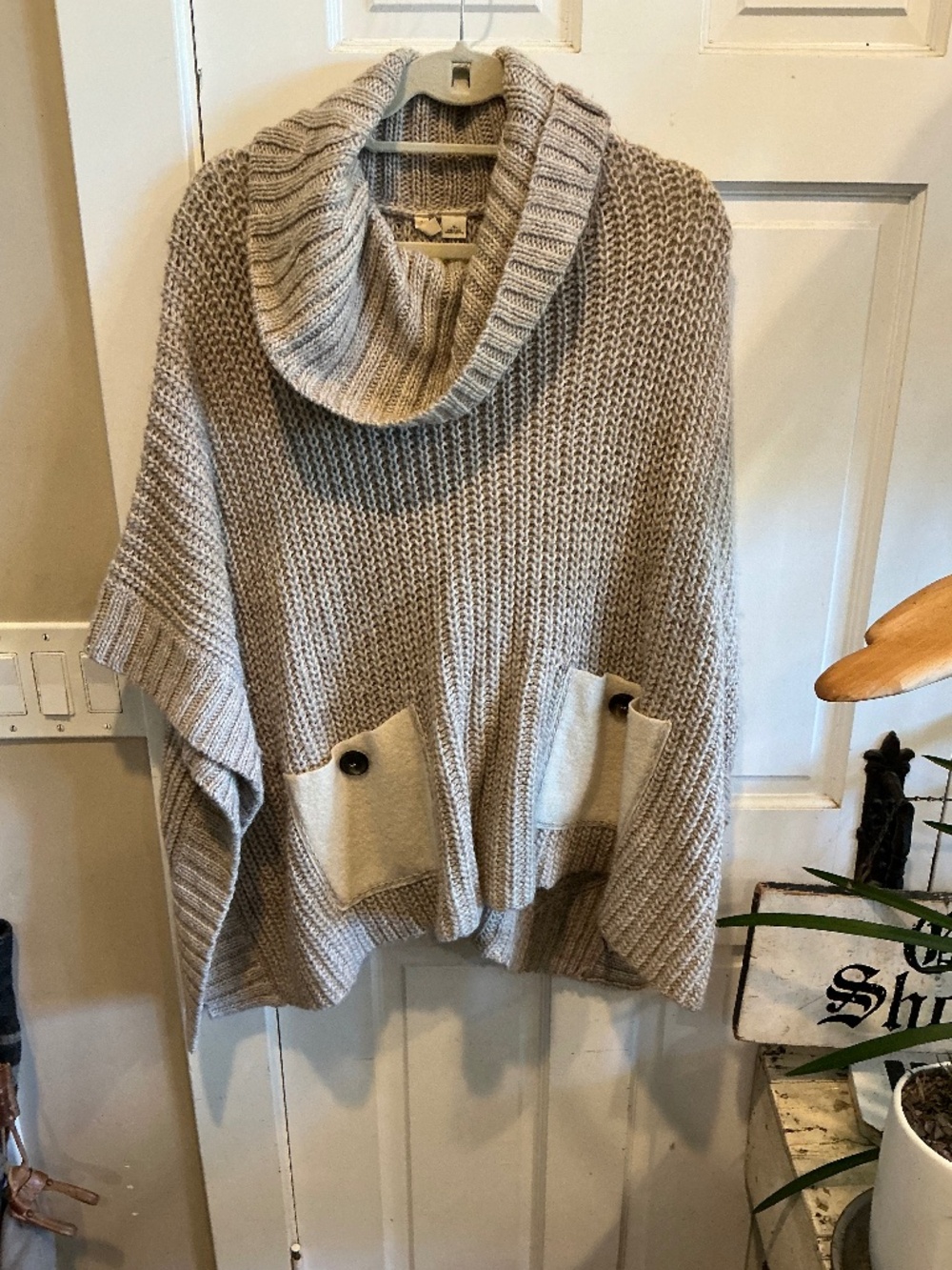 Moth oversized pullover poncho with pockets!